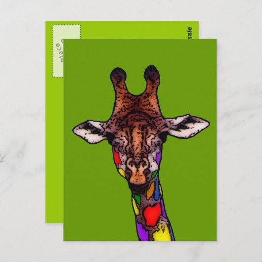 Rainbow Giraffe Briefkaart (Voorkant / Achterkant)