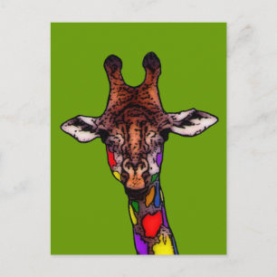 Rainbow Giraffe Briefkaart