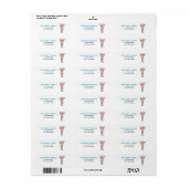 Rainbow Giraffe Return Address Labels (Full Sheet)