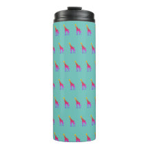 Rainbow Giraffe Tumbler - Aqua achtergrond
