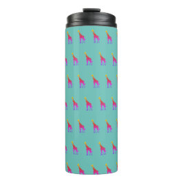Rainbow Giraffe Tumbler - Aqua achtergrond Thermosbeker