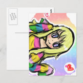 Rainbow Girl Briefkaart (Voorkant / Achterkant)