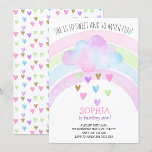 Rainbow Girl eerste verjaardag Magical Gold Glitte Kaart