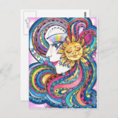 Rainbow Girl Fantasy Art Briefkaart (Voorkant / Achterkant)