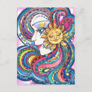 Rainbow Girl Fantasy Art Briefkaart