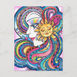 Rainbow Girl Fantasy Art Briefkaart
