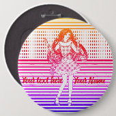 Rainbow girlfriend ronde button 6,0 cm (Voorkant /achterkant)