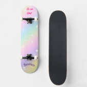 Rainbow Girly aangepaste gepersonaliseerde naam Skateboard (Voorkant)