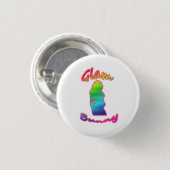Rainbow Glam Bunny Logo op Button (Voorkant /achterkant)