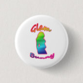 Rainbow Glam Bunny Logo op Button (Voorkant)