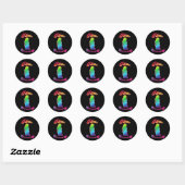 Rainbow Glam Bunny Logo Sticker Rond (Vel)