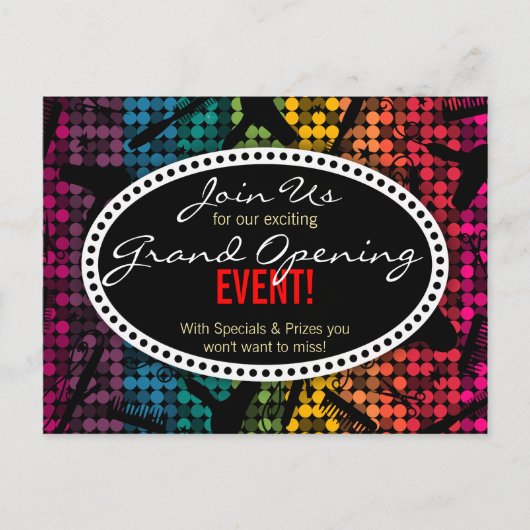 Rainbow Glam Custom Hair Salon Event Carte postale (Devant)