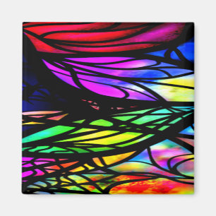 Rainbow Glas in lood Colorful Fancy Fun Magneet
