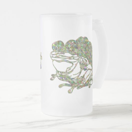 Rainbow Glas in lood Look Frog Art Matglas Bierpul (Voorkant rechts)