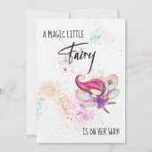 ** Rainbow Glitter Baby Fairy Shower Invitation Kaart (Voorkant)