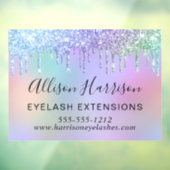 Rainbow Glitter Beauty Business Raamsticker (Vel 3)