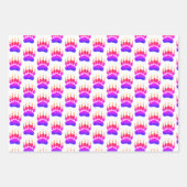 Rainbow Glitter Beer Paw Print Tekening Inpakpapier Vel (Voorkant)