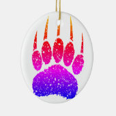 Rainbow Glitter Beer Paw Print Tekening Keramisch Ornament (Rechts)