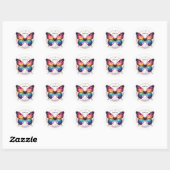 Rainbow Glitter Butterfly - Dank u - Ronde Sticker (Vel)