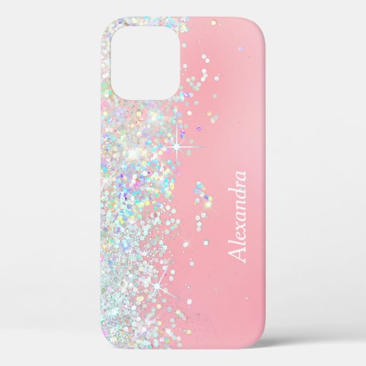 Rainbow Glitter Confetti Star Shine Pink Case-Mate iPhone Case (Achterkant)