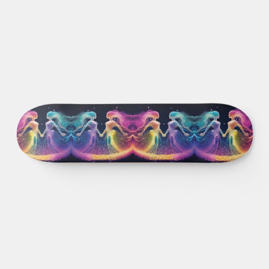 Rainbow Glitter Cosmic Galaxy Vrouwelijke Energie Skateboard (Horizontaal)