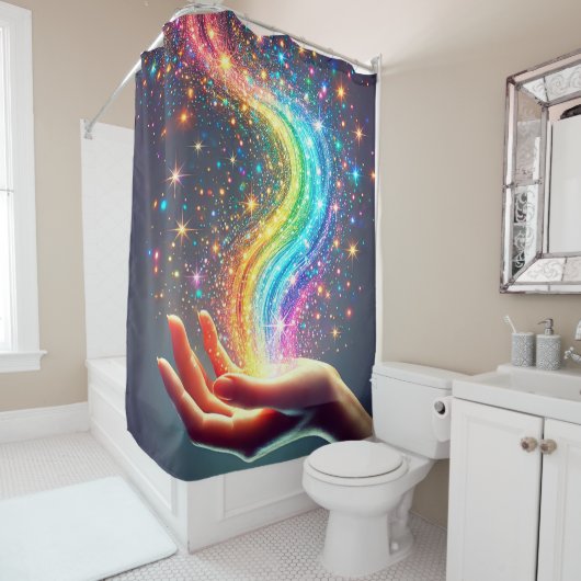 Rainbow Glitter Douchegordijn (In situ)