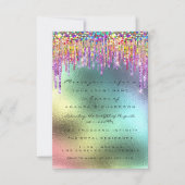 Rainbow Glitter Drip Bridal 16th Unicorn Kaart (Voorkant)