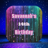 Rainbow Glitter Drip verjaardagsfeestje Papieren Bordje