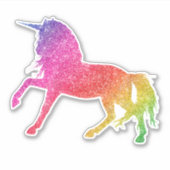 Rainbow Glitter Eenhoorn Paard Sprankel Sticker (Voorkant)