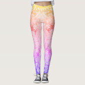 Rainbow Glitter Floral Pattern Leggings (Voorkant)