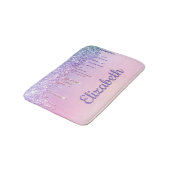 Rainbow Glitter Gepersonaliseerd Meisje Badmat (Gekanteld)