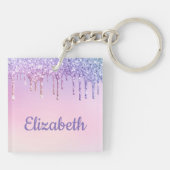 Rainbow Glitter Gepersonaliseerde Sleutelhanger (Achterkant)