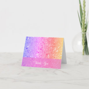 Rainbow Glitter Hartelijk dank Bedankkaart