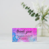 Rainbow glitter holographic bedankt visitekaartje (Staand voorkant)