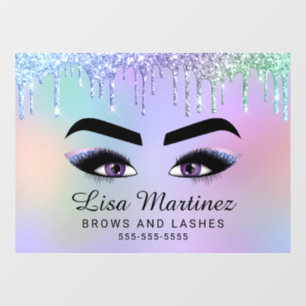 Rainbow Glitter Lash Brow Beauty Business Raamsticker