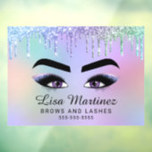 Rainbow Glitter Lash Brow Beauty Business Raamsticker (Vel 3)