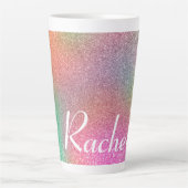 Rainbow Glitter Latte Mok (Voorkant)