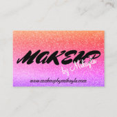 Rainbow Glitter Make-up Style Hair Visitekaartje (Voorkant)