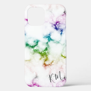Rainbow Glitter Marble Personalized iPhone 12 Pro Hoesje