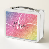 Rainbow Glitter Monogram Naam (Achterkant)