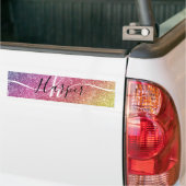 Rainbow Glitter Monogram Naam Bumpersticker (Op Truck)