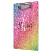 Rainbow Glitter Monogram Naam Klembord (Links)