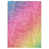 Rainbow Glitter Monogram Naam Klembord (Achterkant)