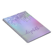 Rainbow Glitter Monogram Notitieboek (Rechterzijde)