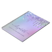 Rainbow Glitter Monogram Notitieboek (Linkerzijde)
