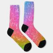 Rainbow Glitter Monogram Sokken (Rechts)