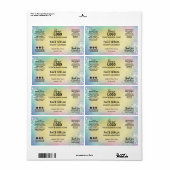 Rainbow Glitter Pastel Face Serum Etiket (Full Sheet)