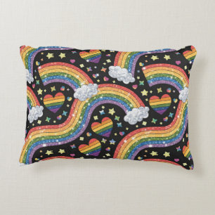 Rainbow Glitter Pride Mousserende LGBTQ+ Accent Kussen