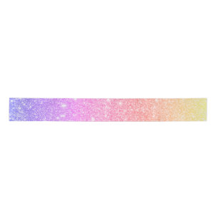 Rainbow Glitter Satin Ribbon Lint