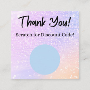 Rainbow Glitter Scratch Off Korting Kaart Vierkante Visitekaartje